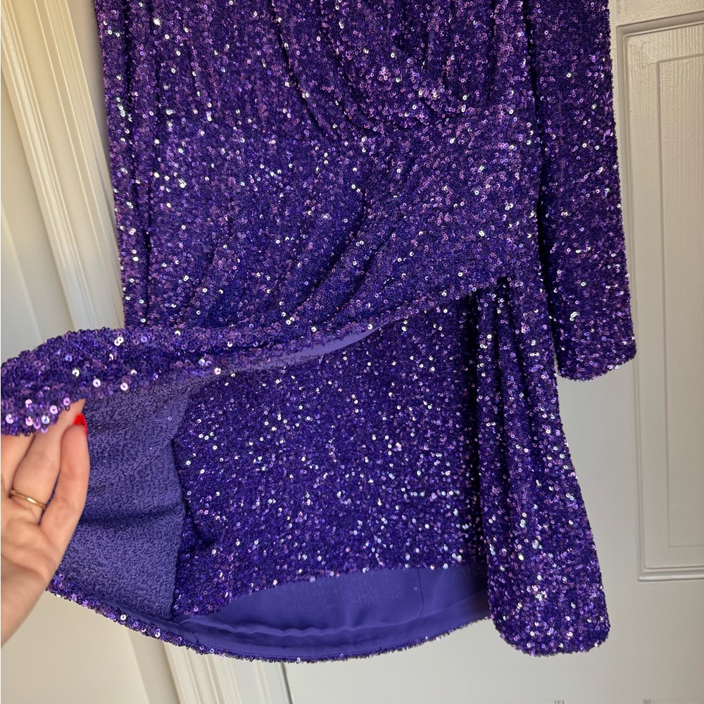 &Other Stories Purple Sequin Party Dress - Picture 4 of 5